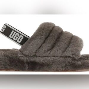 Women’s Grey UGG Fluff Yeah Slide Slipper - size 8